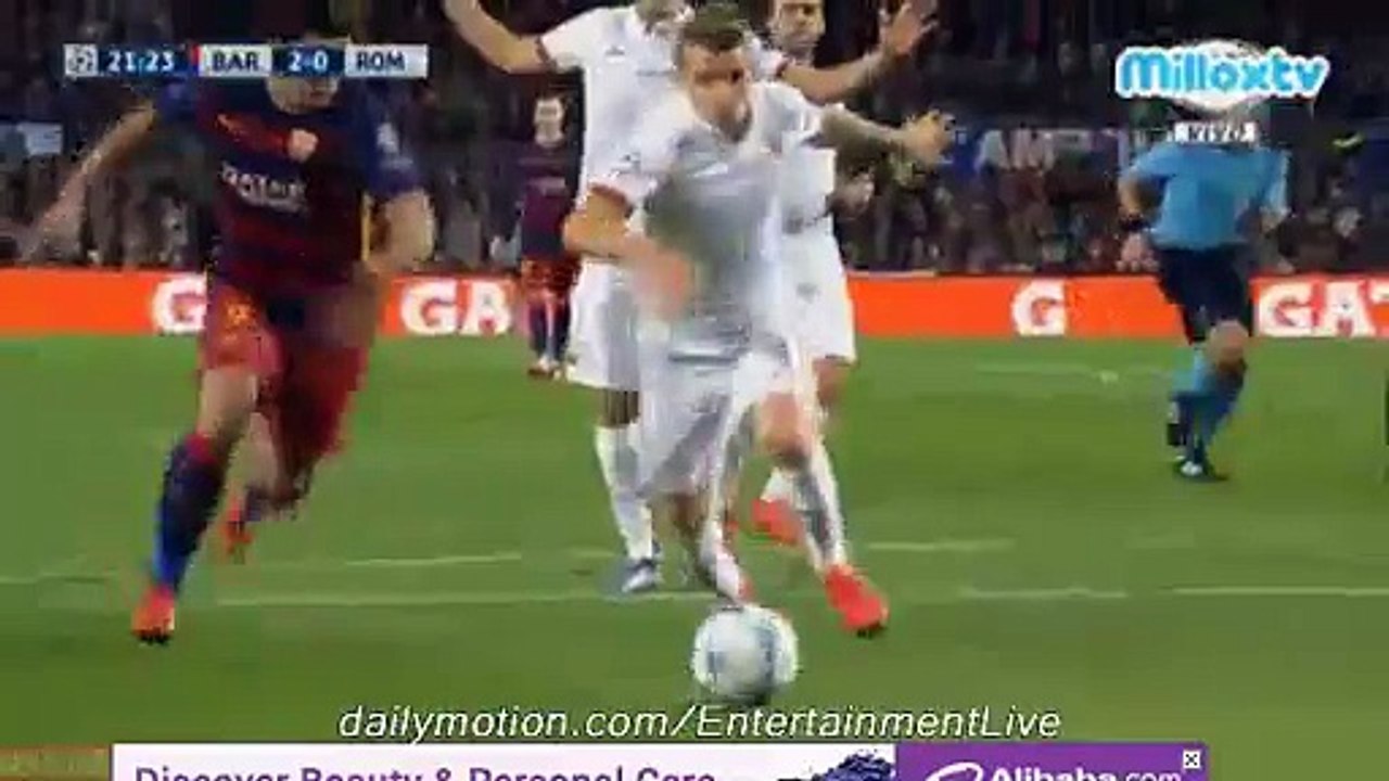 Luis Suarez Gets Injured Barcelona 2-0 ROMA