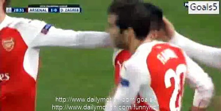 Mesut Ozil Goal Arsenal 1 - 0 Dinamo Zagreb Champions League 24-11-2015