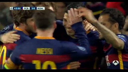 Goal Luis Suárez - Barcelona 3-0 AS Roma - 24-11-2015