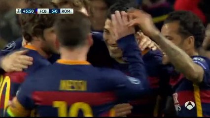 Goal Luis Suárez - Barcelona 3-0 AS Roma - 24-11-2015