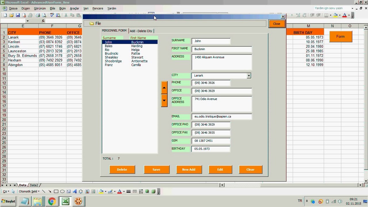 Excel Advanced Userform Example