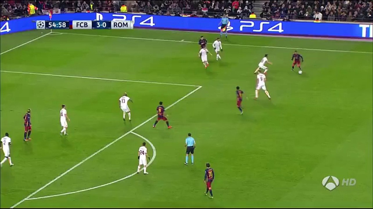 Goal Gerard Piqué - Barcelona 4-0 AS Roma - 24-11-2015