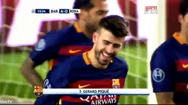 Gerard Piqué Goal 4:0 - Fc Barcelona vs As Roma - 24.11.2015