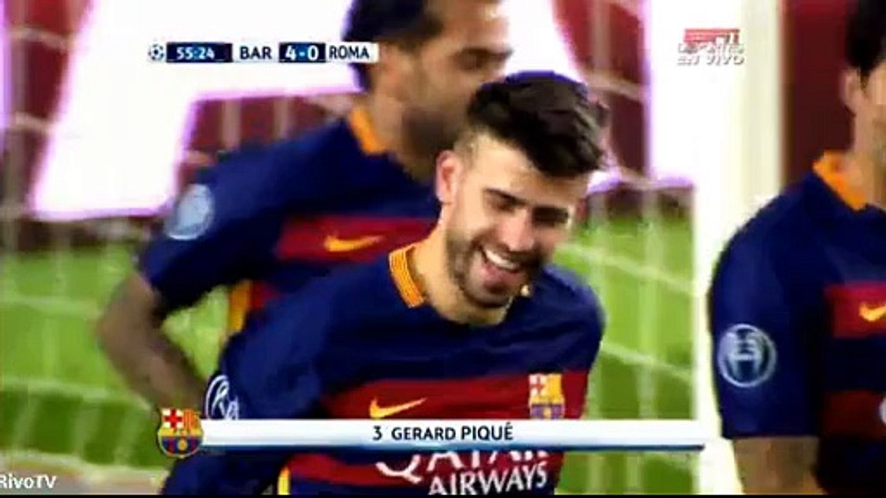 Gerard Piqué Goal 4:0 - Fc Barcelona vs As Roma - 24.11.2015