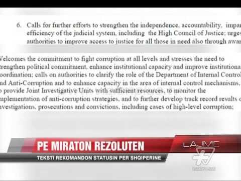 PE miraton rezolutën për Shqipërinë - News, Lajme - Vizion Plus
