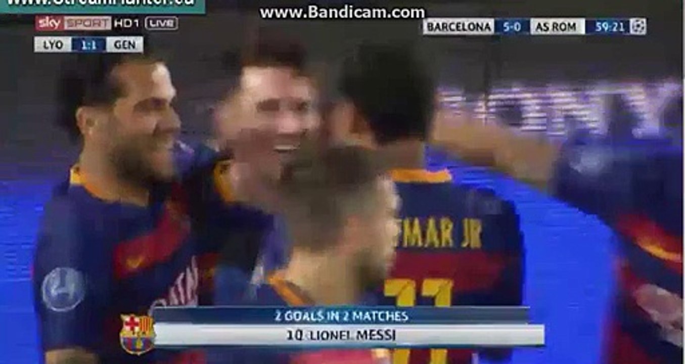 Lionel Messi Fantastic 2ND GOAL Barcelona 5-0 AS Roma 24.11.2015