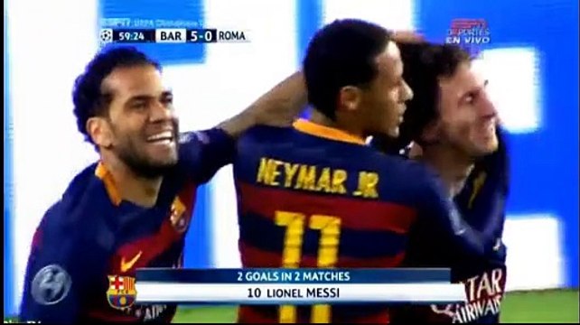 Messi Goal 5:0 - Fc Barcelona vs As Roma - 24.11.2015