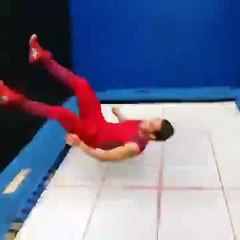Trampoline Wall Running Looks Fun