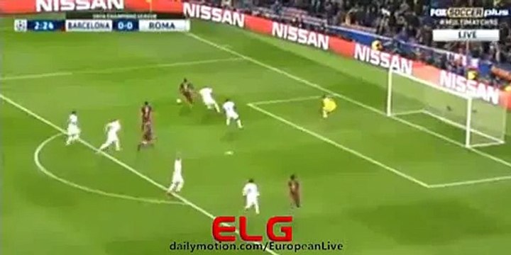 Neymar Fantastic Chance - Barcelona vs AS ROMA - 24.11.2015