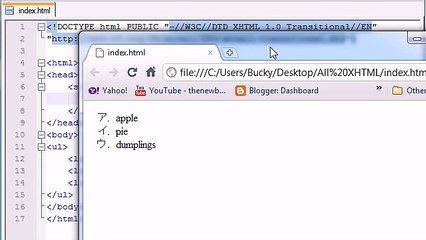 XHTML and CSS Tutorial - 27 - Styling Unordered Lists