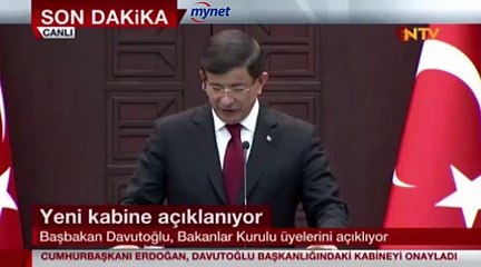 Davutoğlu yeni kabineyi açıkladı
