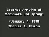 Coaches arriving at Mammoth Hot Springs