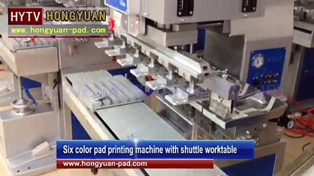 6 color shuttle pad printing machine