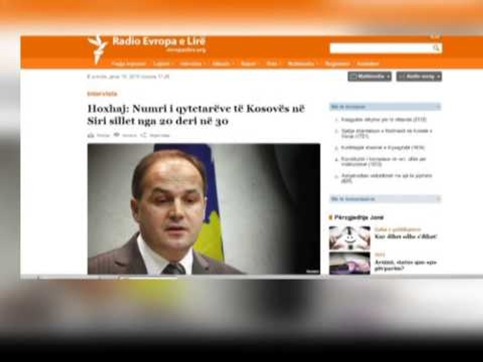 REAGON MINISTRI I JASHTEM ENVER HOXHAJ,NE SIRI LUFTOJNE VETEM 20 APO 30 KOSOVARE LAJM