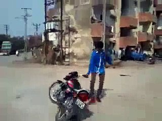 cow ran after a motorcycle... lol funny