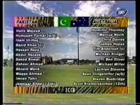 Abdul Razzaq U19 WC 1998 Vs Australia 1st Ball Wicket