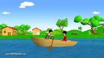 Row row row your boat | 3D Nursery Rhymes | English Nursery Rhymes | Nursery Rhymes for Kids