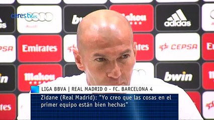 Zidane: "Yo creo que las cosas en el primer equipo están bien hechas"