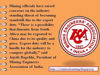 VV Mineral Mining Expresses Disappointment At Export Duty On Ilmenite