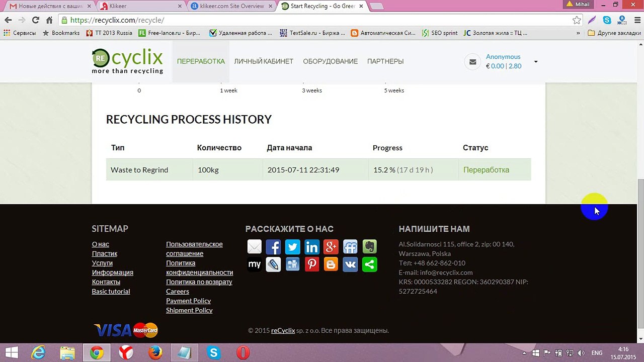 reCyclix - стратегия заработка