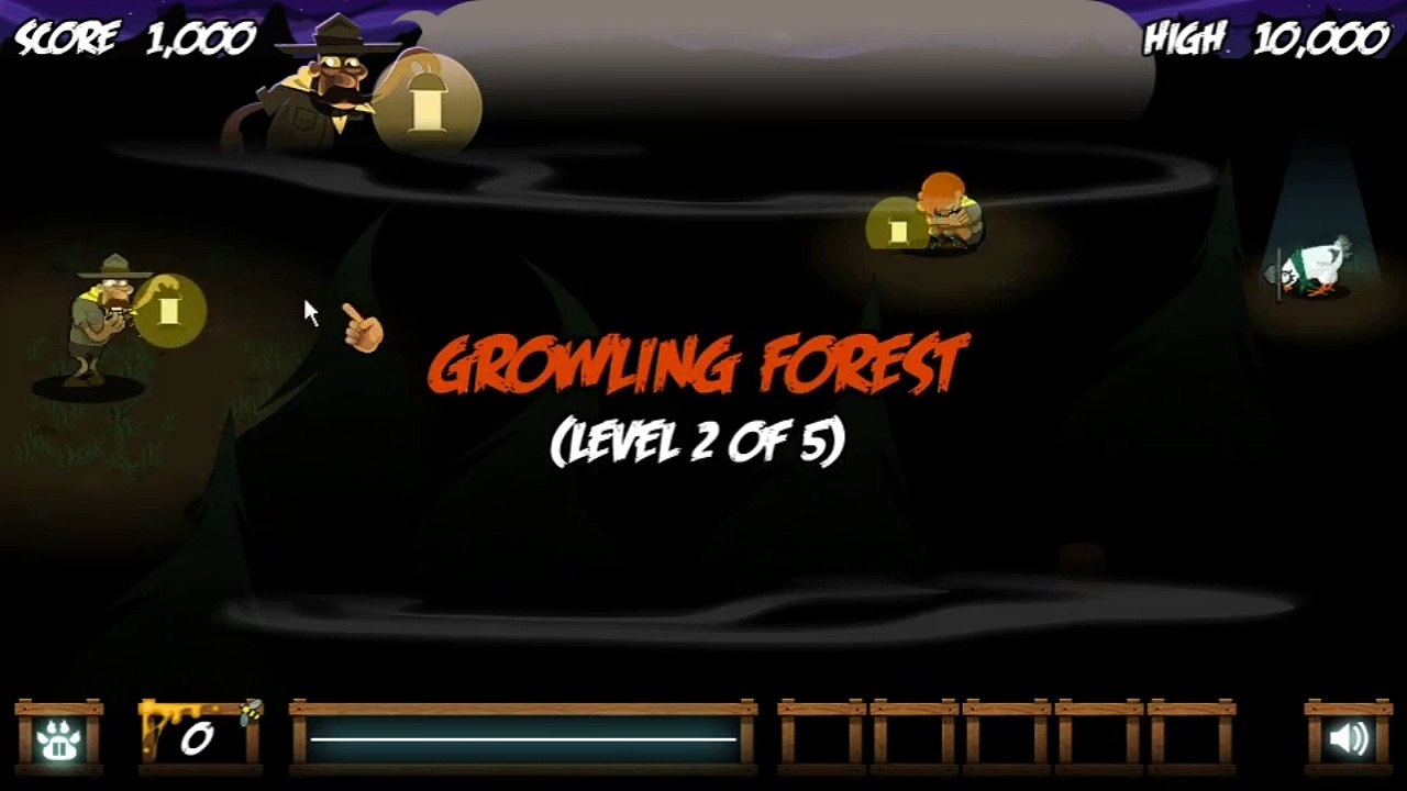Bear with the flashlight behind every tree :)