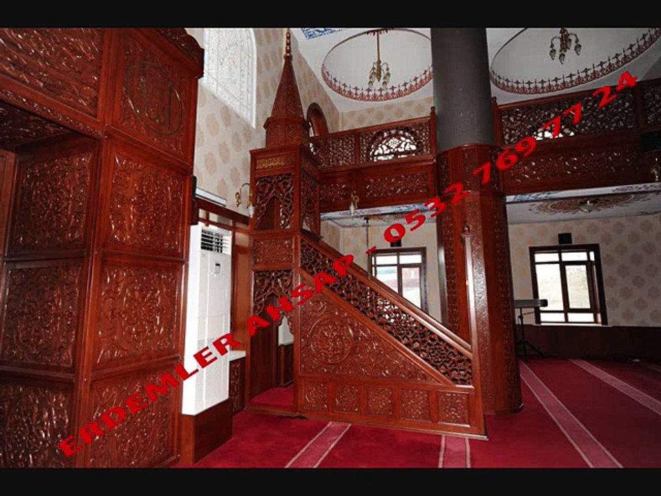 SEDİR DEKARASYONU ŞARK KÖŞESİ CAMİ DEKARASYONU CAMİ MİNBERİ CAMİ MİHRABI LANBİRİ KAPI KÜRSÜ  BALKON