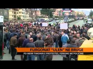 Furgonat bllokojnë Tiranën - Top Channel Albania - News - Lajme