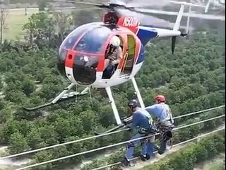fix electric cable through helicopters