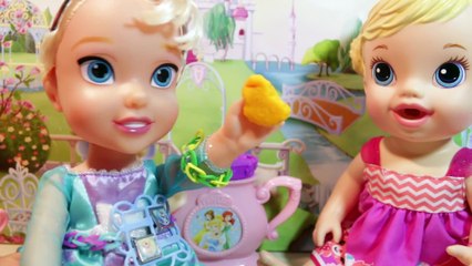 ELSA & Baby Alive PLAY-DOH Disney Princess TEA PARTY Playset Messy Babies Playdough