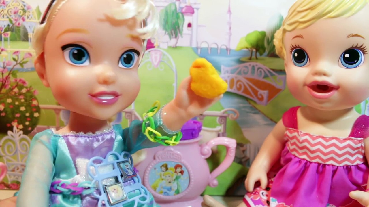 ELSA & Baby Alive PLAY-DOH Disney Princess TEA PARTY Playset Messy Babies Playdough