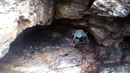 Il est pris au piège dans une grotte avec des milliers d'insectes autour de lui