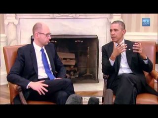 SHTEPIA E BARDHE OBAMA PRET YATSENUK DHE JEP MBESHTETJE PER UKRAINEN LAJM
