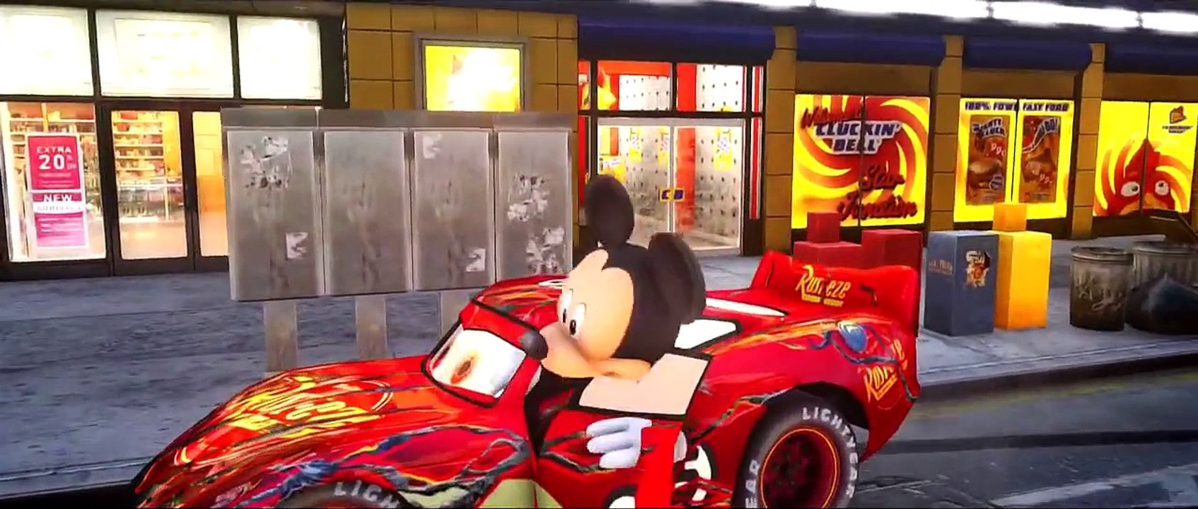 Mickey Mouse & Toy Story Buzz Lightyear plays with Custom Disney Cars Lightning McQueen Cars!!! , Online free HD videos watch 2016