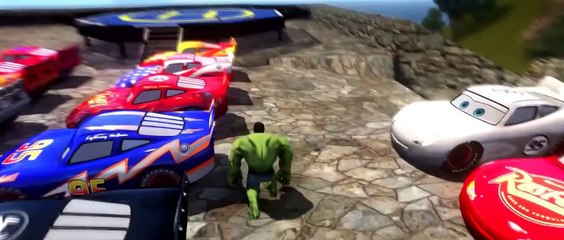 NEW  20 MCQUEEN CARS COLORS!!! (Green, Red, Yellow) Disney Pixar DINOCO smashed by HULK!!!! , Online free HD videos watch 2016