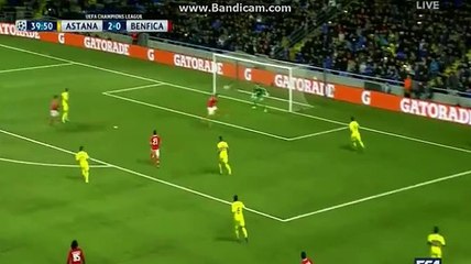 Raul Jimenez Goal 2-1 FC Astana vs Benfica (Chamipns League) 25.11.2015
