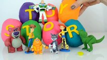 SURPRISE EGGS Toy Story Play Doh Egg Disney Pixar 8-Pack Figures Huevos Sorpresa Plastilin