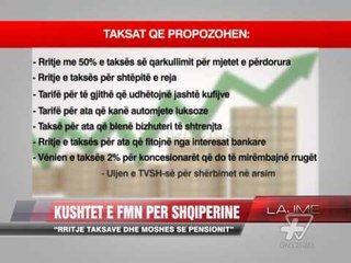 Kushtet e FMN-së për Shqipërinë - News, Lajme - Vizion Plus