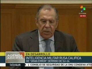 Lavrov: Derribo del SU-24 pudo haber sido premeditado por Turquía