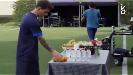 Lionel Messi Juggling With Orange Amazing Skills