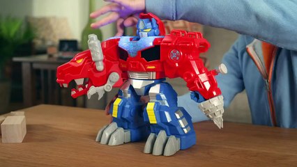 Playskool Heroes U.S. | Transformers Rescue Bots Optimus Prime Dino Scans