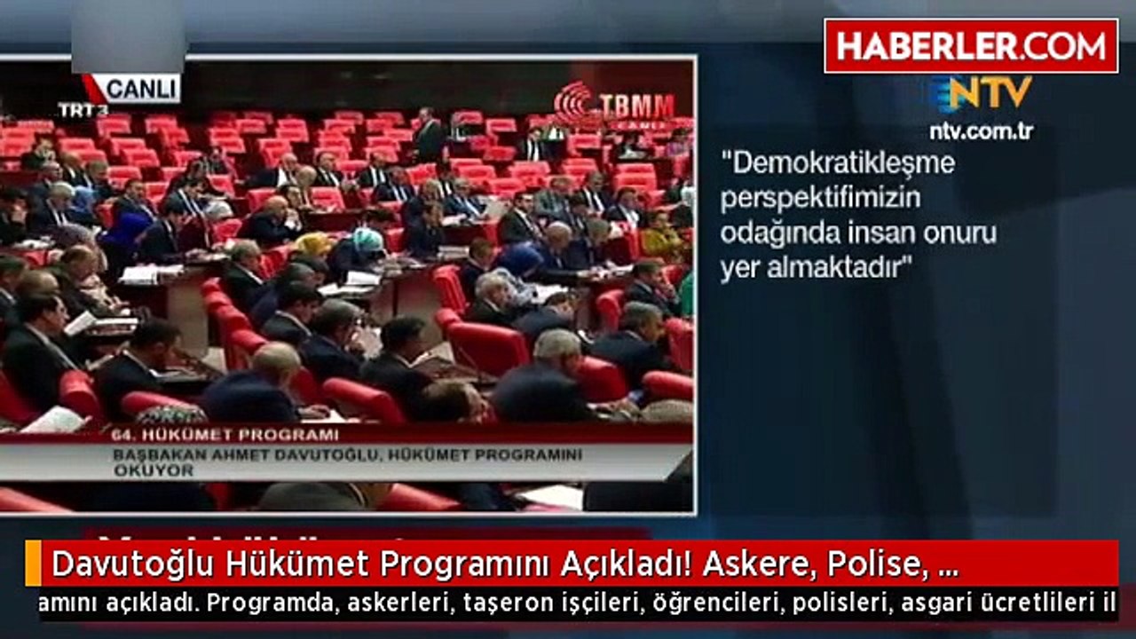 Davutoğlu Hükümet Programını Açıkladı!