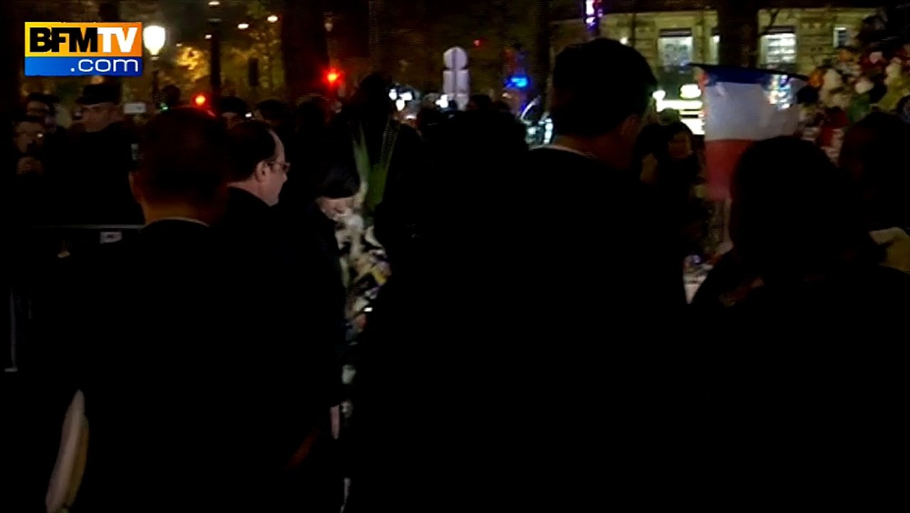 Attentats: Angela Merkel rend hommage aux victimes place de la République