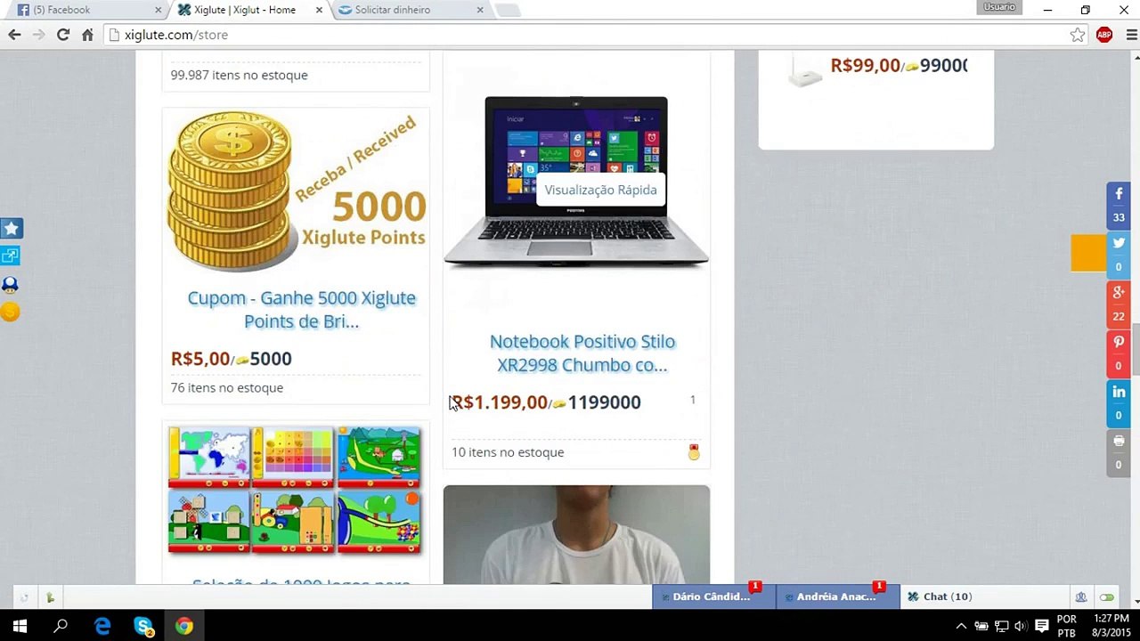 Xiglute - Trocando points por dinheiro!!