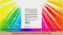 Correlation and Regression Applications for Industrial Organizational Psychology and Read Online