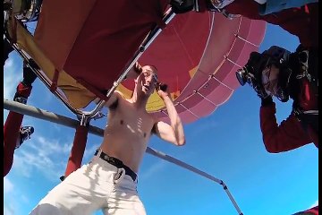 Hombre saltó sin paracaídas