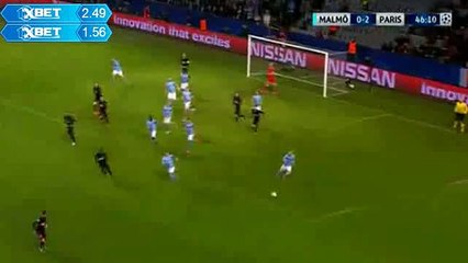Ángel Di Maria Incredible Corner Kick Hits the Post - Malmö v. Paris SG 25.11.2015 HD