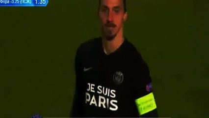 malmo vs PSG 0-3 Zlatan Ibrahimovic  25-11-2015