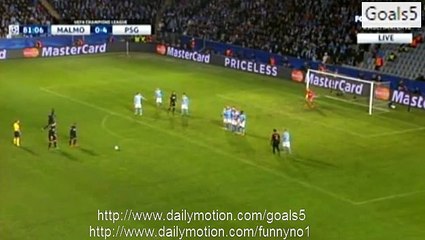 Lucas Goal Malmo 0 - 5 PSG Champions League 25-11-2015