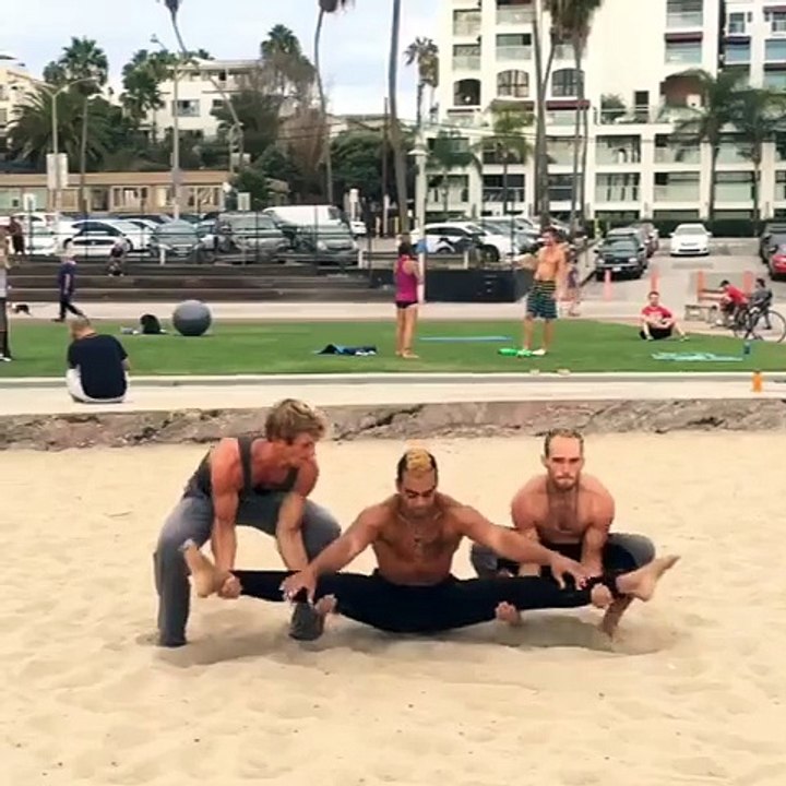 Guy Balances Splits In The Air