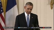 ‪#‎ISIS‬ must be destroyed, Obama says in news conference with French President Hollande